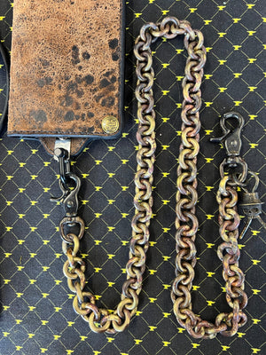 36 Inch Hand Forged Brass Wallet Chain - “The Yard Stick”