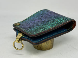 Anvil 5G Bifold Leather Chain Wallet - Aurora Hologram Stingray - Anvil Customs