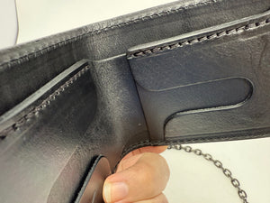 ANVIL 5G Bifold Leather Chain Wallet - Black Hermann Oak
