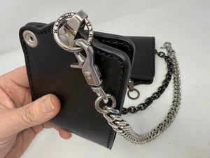 ANVIL 5G Bifold Leather Chain Wallet - Black Hermann Oak