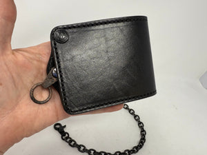 ANVIL 5G Bifold Leather Chain Wallet - Black Hermann Oak