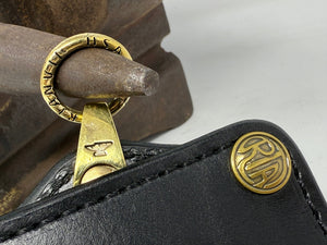 ANVIL 5G Bifold Leather Chain Wallet - Black Hermann Oak