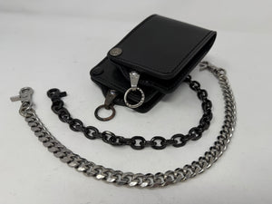 ANVIL 5G Bifold Leather Chain Wallet - Black Hermann Oak