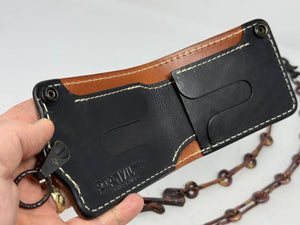 ANVIL 5G Bifold Leather Chain Wallet - Blue Shark