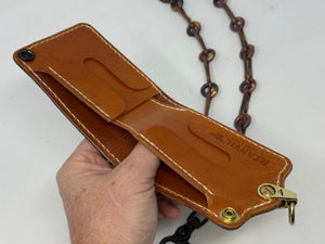 ANVIL 5G Bifold Leather Chain Wallet - Brown Elephant