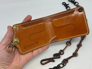 ANVIL 5G Bifold Leather Chain Wallet - Brown Elephant