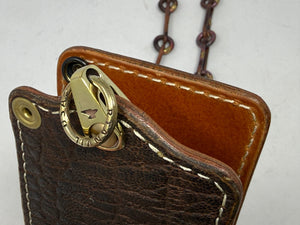 ANVIL 5G Bifold Leather Chain Wallet - Brown Elephant