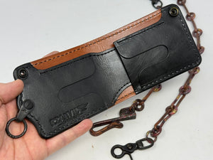ANVIL 5G Bifold Leather Chain Wallet - Cognac Elephant