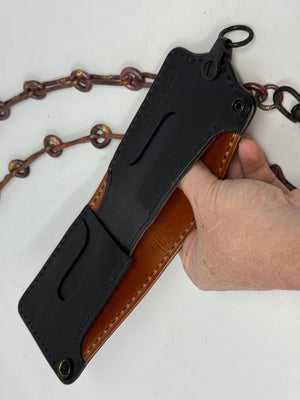 ANVIL 5G Bifold Leather Chain Wallet - Cognac Elephant