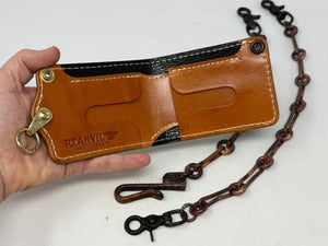 Anvil 5G Bifold Leather Chain Wallet - Nubuck Green American Alligator