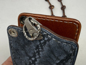 ANVIL 5G Bifold Leather Chain Wallet - Safari Blue Elephant