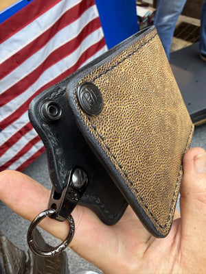 ANVIL 5G Bifold Leather Chain Wallet - Tan Elephant