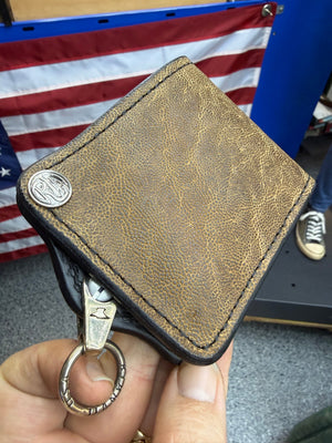 ANVIL 5G Bifold Leather Chain Wallet - Tan Elephant