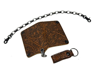 Anvil 5G Mini Long Chain Wallet - Western Floral - Anvil Customs