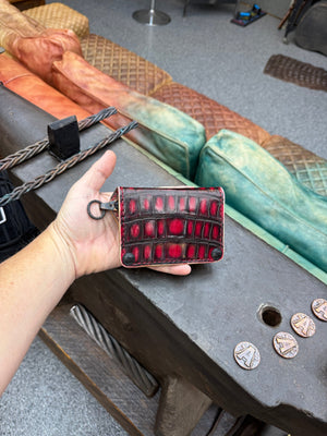 Anvil 5G Mini Long Wallet - Red/Black Alligator