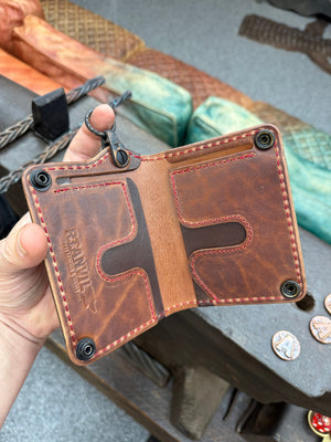 Anvil 5G Mini Long Wallet - Red/Black Alligator