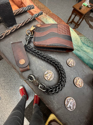 Anvil Old Glory Bifold Leather Chain Wallet w/Wallet Chain & Loop
