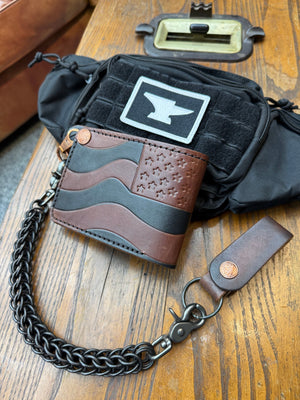 Anvil Old Glory Bifold Leather Chain Wallet w/Wallet Chain & Loop