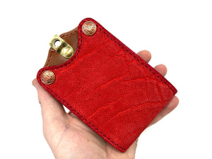 Bifold Leather Chain Wallet (G4) - Red Elephant