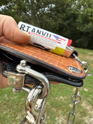 G4 Long Biker Chain Wallet, Chain & Loop Combo Set - Tan Basket Weave