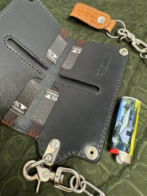 G4 Long Biker Chain Wallet, Chain & Loop Combo Set - Tan Basket Weave