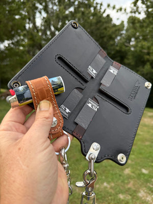 G4 Long Biker Chain Wallet, Chain & Loop Combo Set - Tan Basket Weave