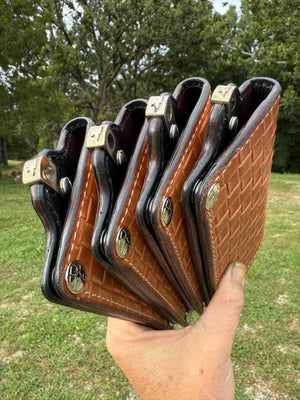 G4 Long Biker Chain Wallet, Chain & Loop Combo Set - Tan Basket Weave