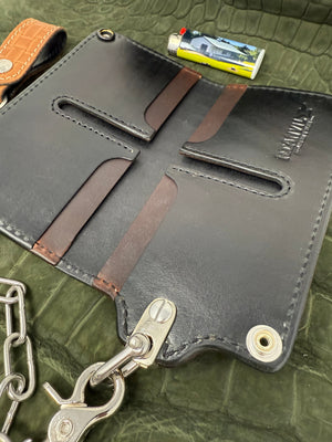 G4 Long Biker Chain Wallet, Chain & Loop Combo Set - Tan Basket Weave