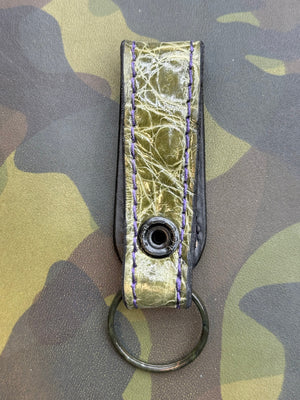Leather Belt Loop - Army Green Alligator