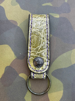 Leather Belt Loop - Army Green Alligator