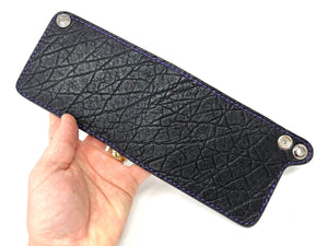 Standard Bifold Leather Chain Wallet - Black Elephant