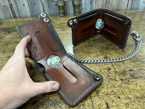 Bifold Leather Chain Wallet - Anvil Art Collage