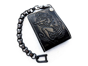 Bifold Leather Chain Wallet - Pin Up Sailor