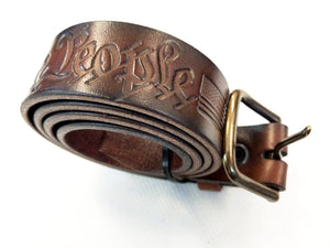 Custom Leather Belt - We The People - Anvil Customs