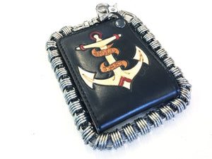 Hand Stained Bifold Leather Chain Wallet - Hold Fast - Anvil Customs