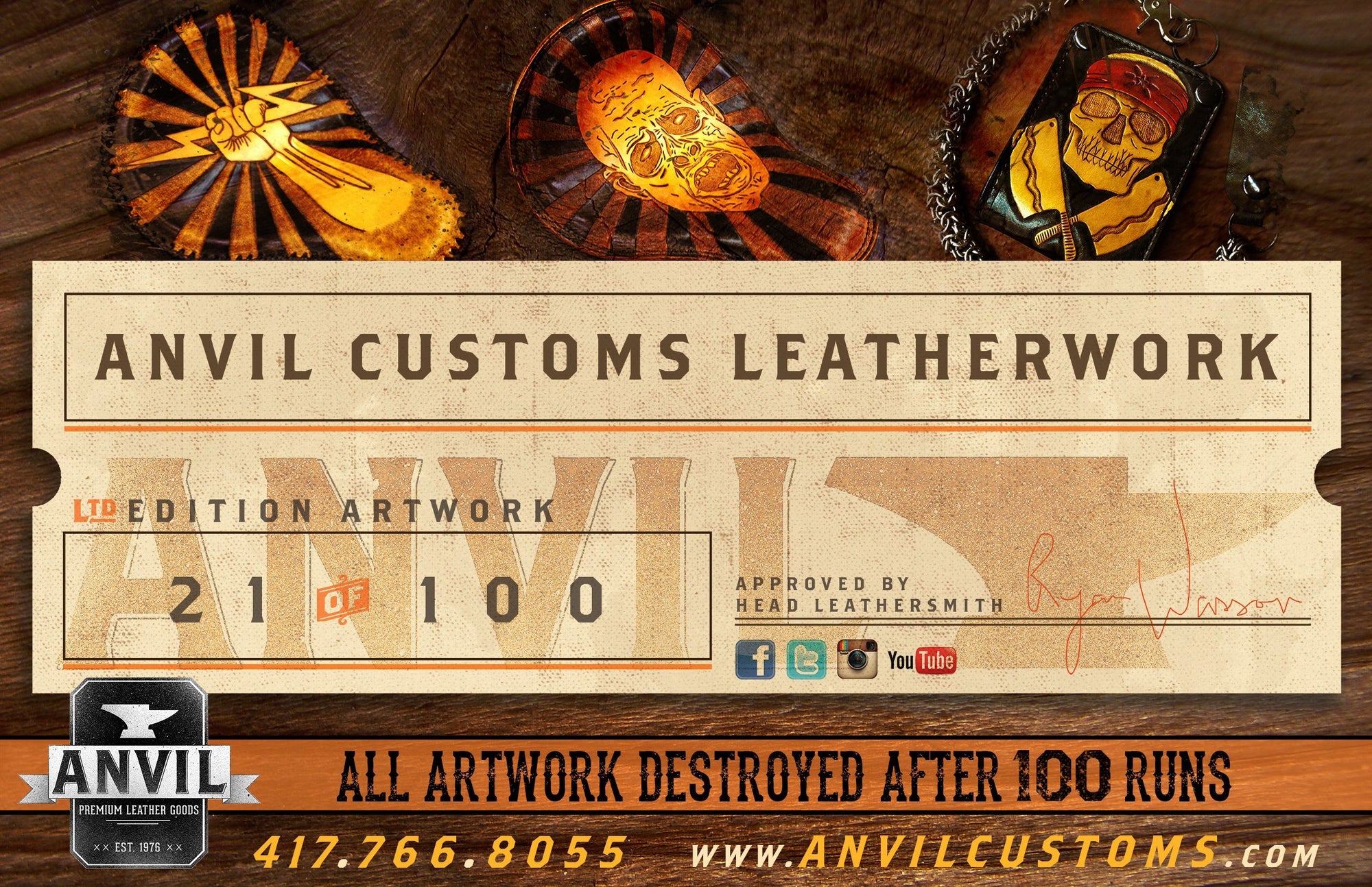 Anvil Customs NEW Website has launched today!  New Leather products & Prices!