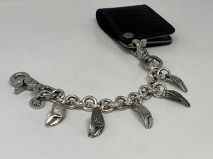 12 Inch Hand Forged .925 Silver Wallet Chain w 999 CrabClaws: “NAUTICAL”