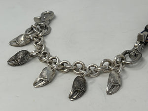 12 Inch Hand Forged .925 Silver Wallet Chain w 999 CrabClaws: “NAUTICAL”