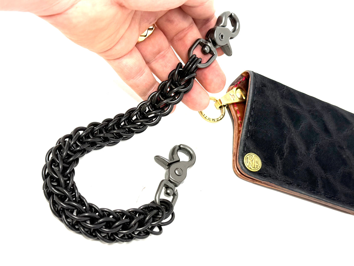 14” BEEFY BLACK Persian Chainmail Wallet Chain