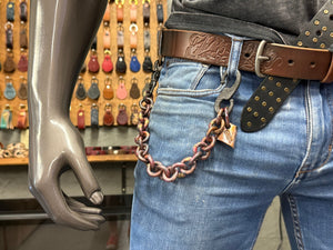 15” Hand Forged Copper & Wrought Wallet Chain by RTANVIL