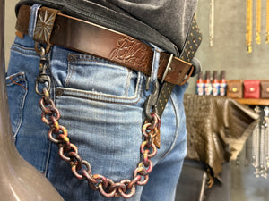 15” Hand Forged Copper & Wrought Wallet Chain by RTANVIL
