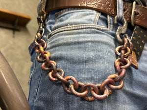 15” Hand Forged Copper & Wrought Wallet Chain by RTANVIL