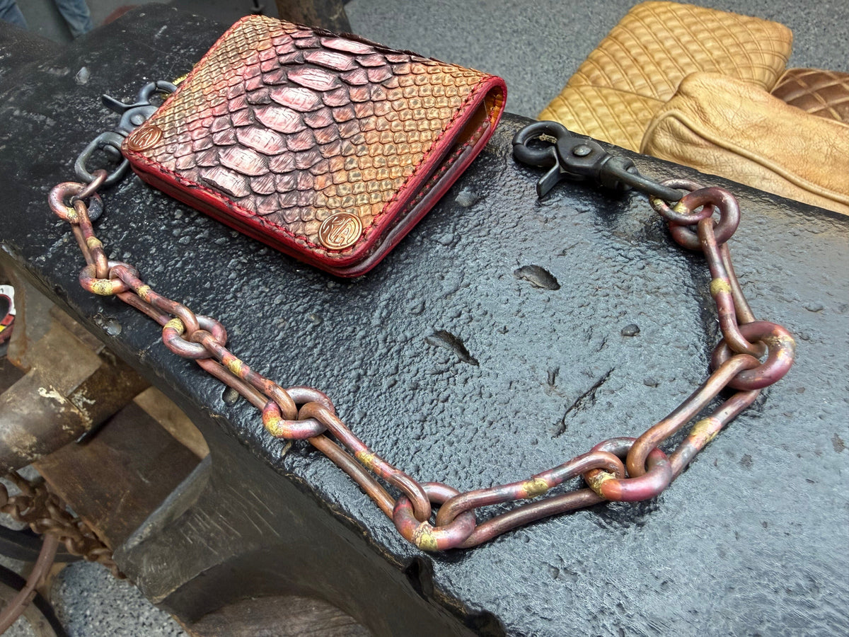 16” Hand Forged Copper RTANVIL DogBone Wallet Chain