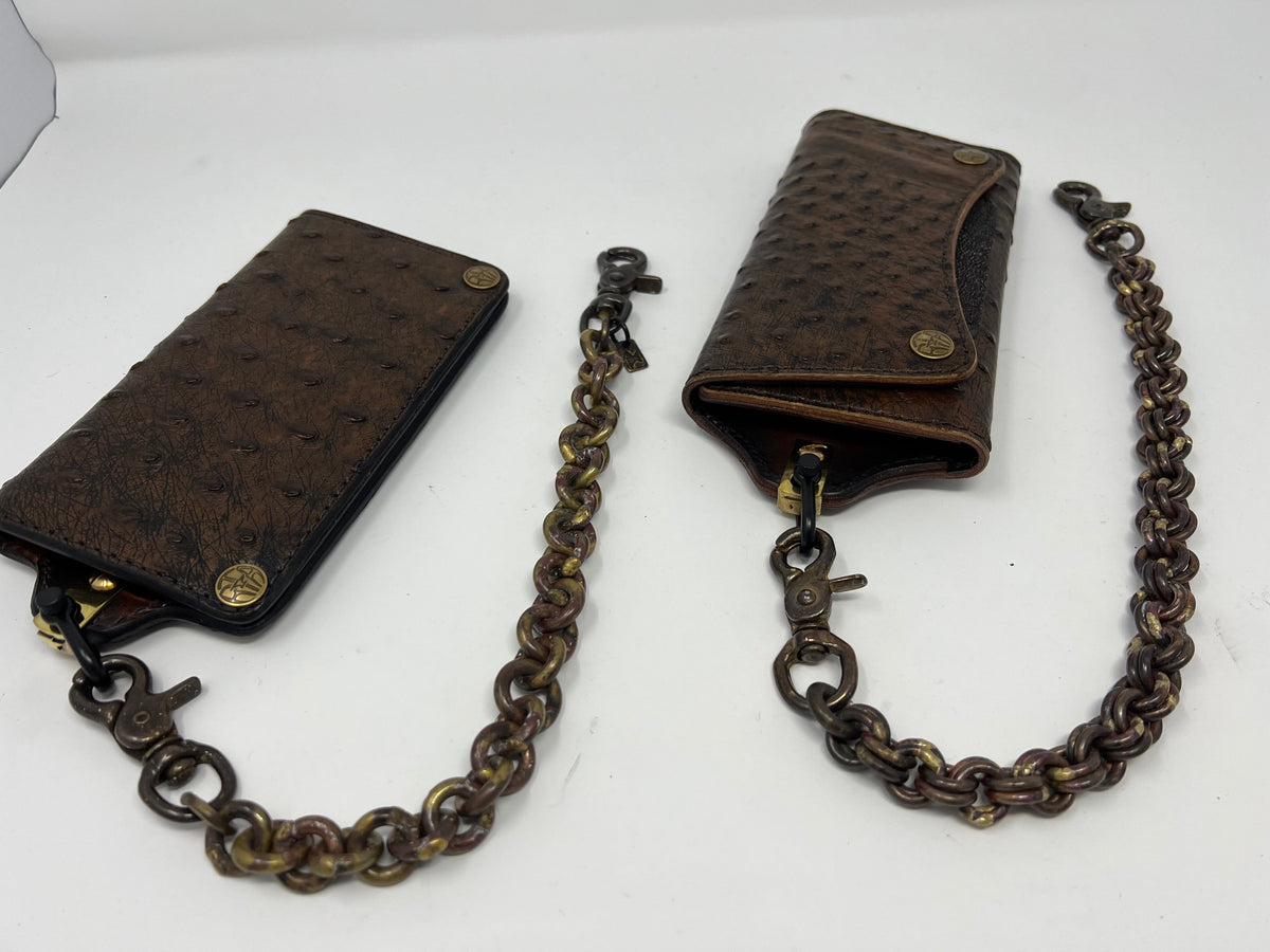 Western Scene Brown Leather Chain Wallet