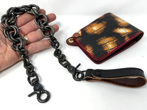 18” Hand Forged BLACKENED Brass Wallet Chain