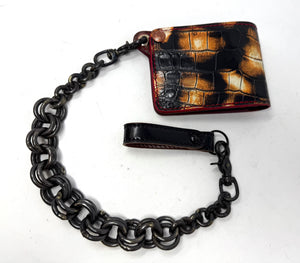 18” Hand Forged BLACKENED Brass Wallet Chain