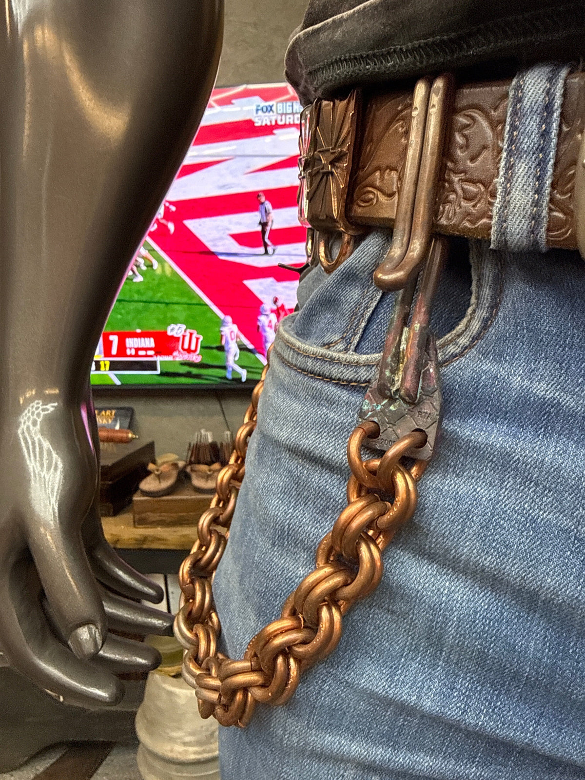 18” Hand Forged Copper RTANVIL Wallet Chain