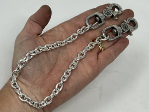 18 Inch .925 Silver Wallet Chain w/Lucky Horseshoe Clasps