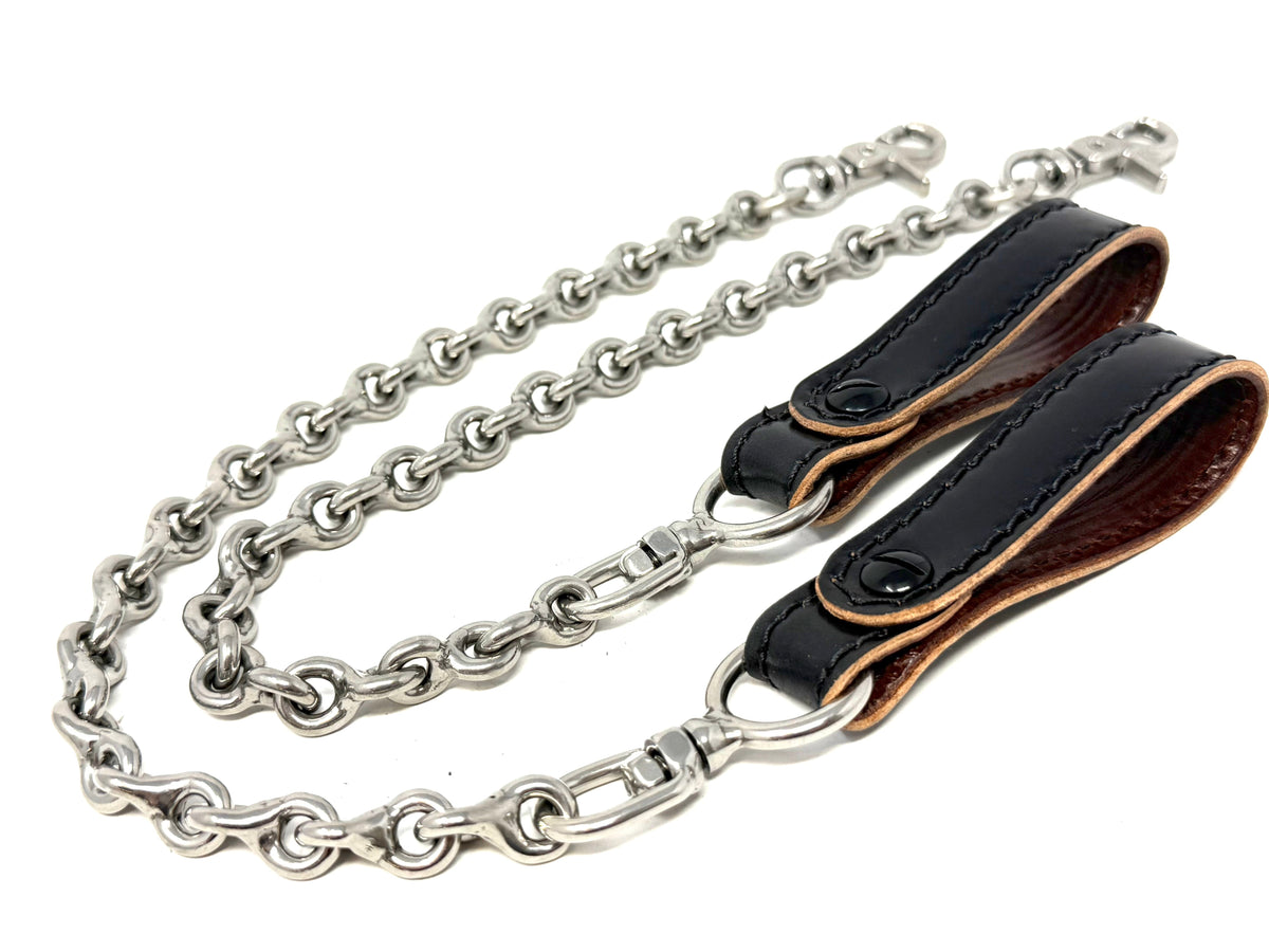 18” Stainless 8’s Wallet Chain w Black Shell Loop