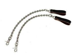 18” Stainless 8’s Wallet Chain w Black Shell Loop